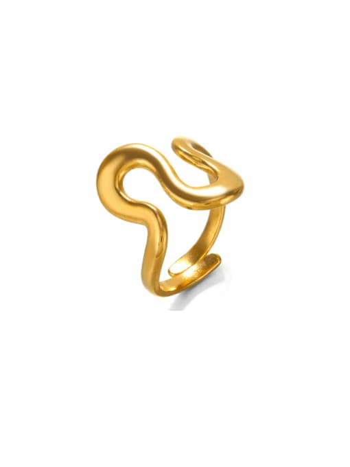 Gold irregular ring Stainless steel Irregular Hip Hop Band Ring