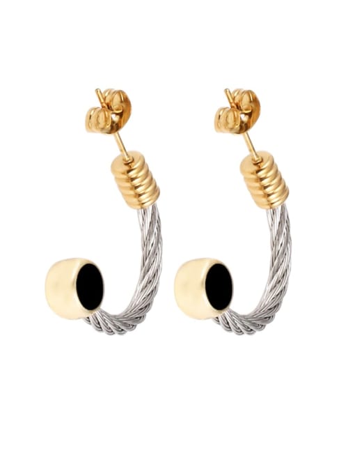 Silver black round earrings Stainless steel Vintage Bear Enamel Ring Earring And Bracelet Set