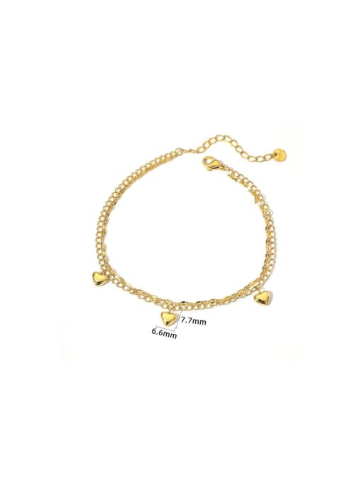 Clioro Stainless steel Heart Dainty  Anklet 3