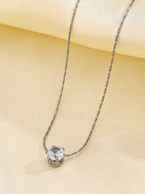 J$L  Steel Jewelry Stainless steel Cubic Zirconia Geometric Minimalist Necklace 2