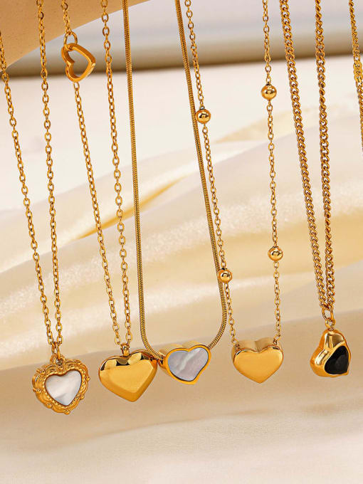 J$L  Steel Jewelry Stainless steel Shell Heart Minimalist Necklace 2