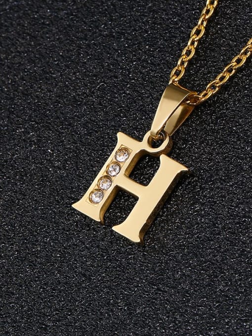 SONYA-Map Jewelry Titanium Steel Cubic Zirconia Letter Minimalist Necklace 1