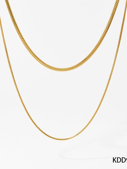 Gold KDD928 Stainless steel Double Layer Chain Minimalist Necklace
