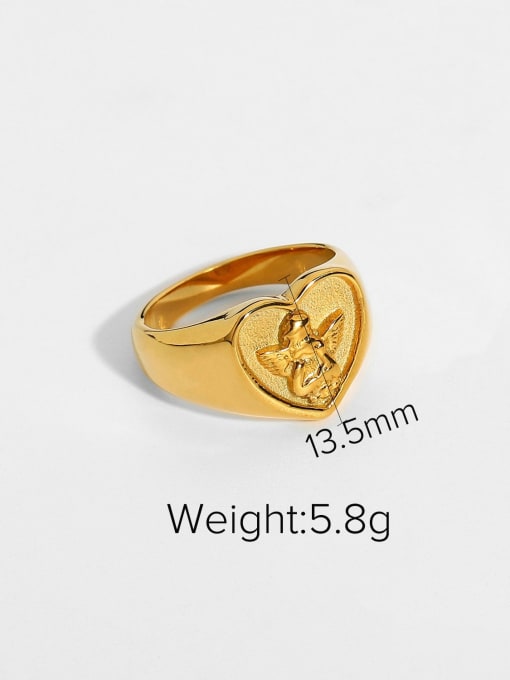 JDR201352 Stainless steel Heart Trend Band Ring