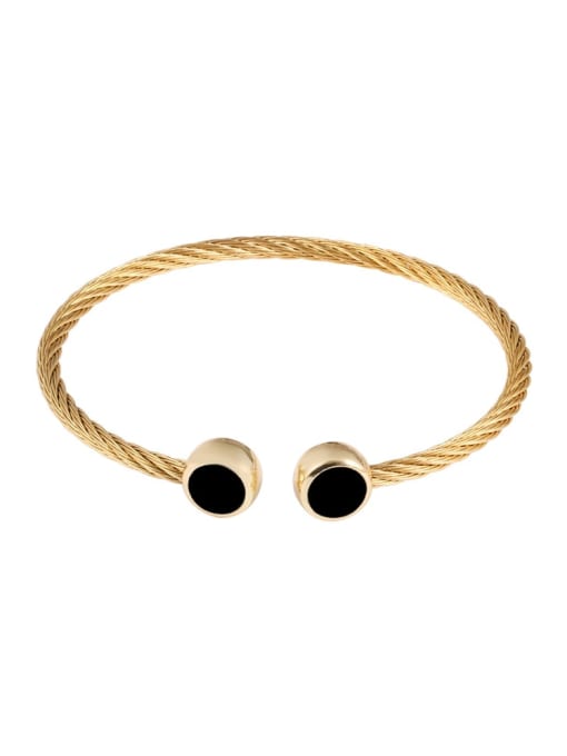 Gold black round bracelet Stainless steel Vintage Bear Enamel Ring Earring And Bracelet Set