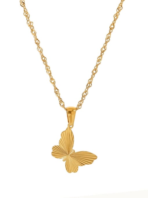J&D Stainless steel Butterfly Hip Hop Necklace