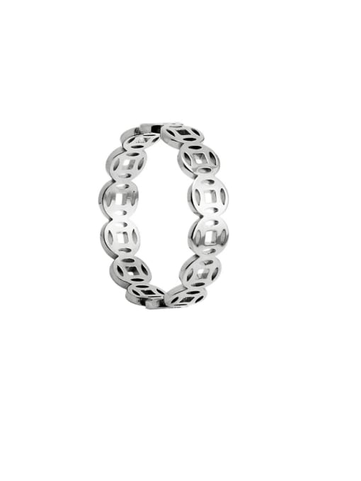 steel Titanium Steel Hollow Geometric Minimalist Band Ring