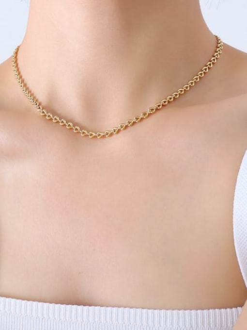 P1135 gold necklace 40+ 5cm Titanium Steel Vintage Irregular   Bracelet and Necklace Set