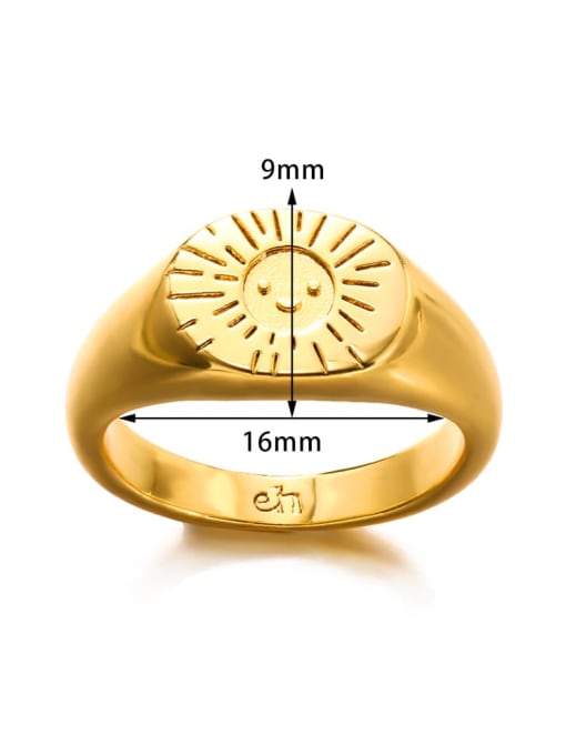 golden Color Stainless steel Geometric Signet Ring