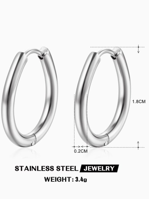Steel color ZN462S Stainless steel Geometric Minimalist Huggie Earring