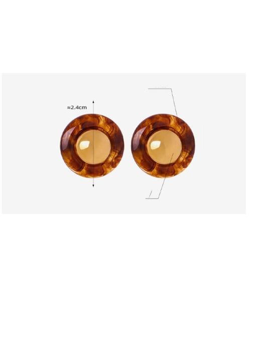MAKA Brass Resin Geometric Vintage Stud Earring 3