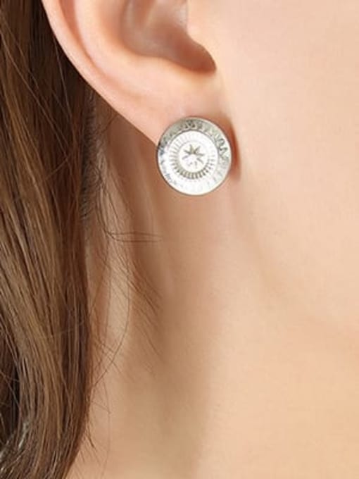 F265 steel color earrings Titanium Steel Geometric Vintage Stud Earring