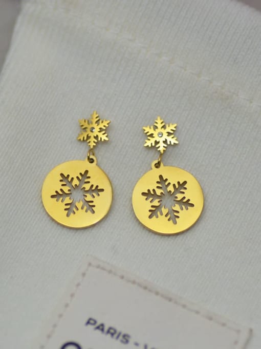 gold Awn star snowflake music key Earrings