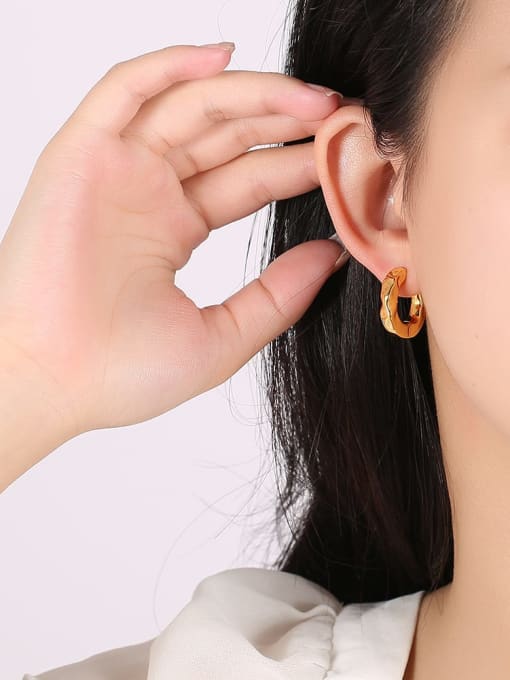 Clioro Brass Geometric Trend Hoop Earring 1