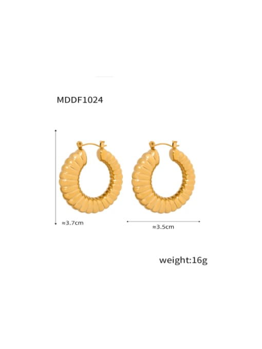 F1024 Gold Earrings Titanium Steel Geometric Minimalist Hoop Earring