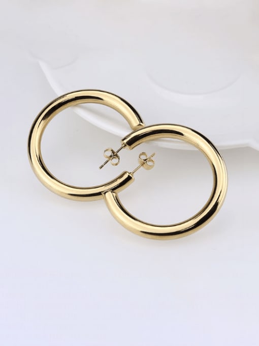 BELII Titanium Steel Round Minimalist Earring 2