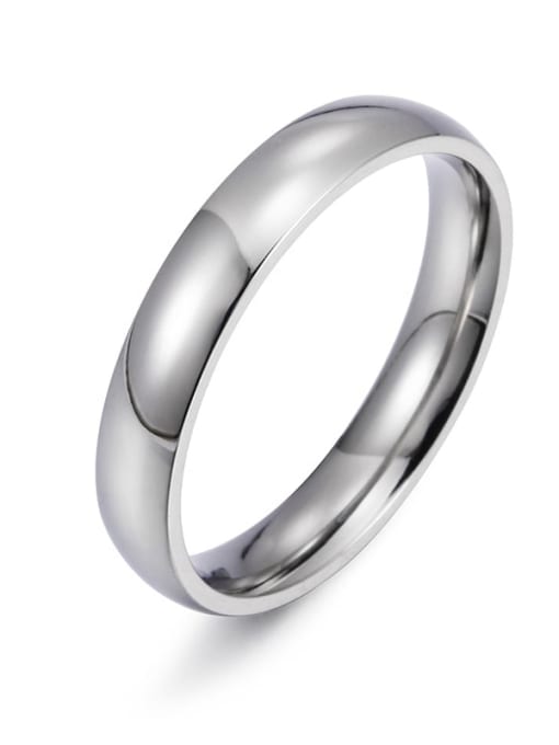 Steel Stainless steel Smooth Geometric Minimalist Band Ring