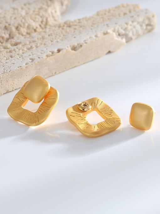 H01743 Brass Geometric Minimalist Drop Earring