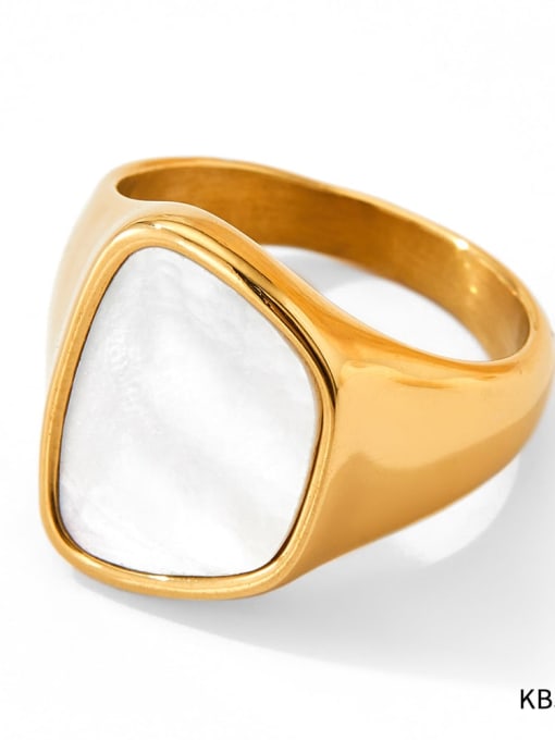 KBJ213 Gold Stainless steel Shell Geometric Trend Band Ring