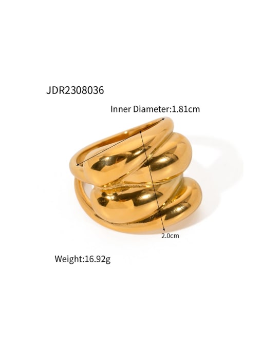 J&D Stainless steel Geometric Trend Band Ring 3
