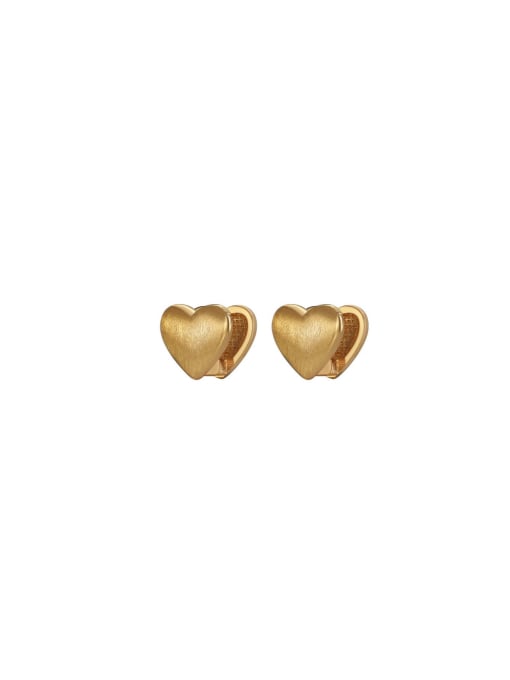 Clioro Brass Heart Dainty Huggie Earring 0