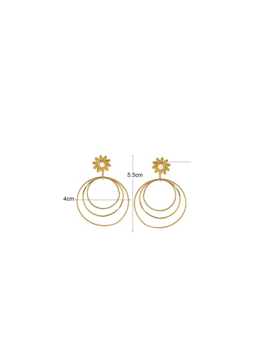 YAYACH Titanium Steel Flower Trend Stud Earring 2
