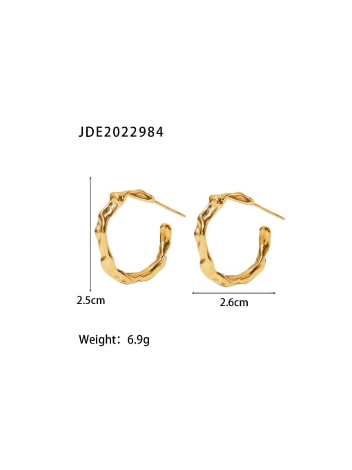 J&D Stainless steel Geometric Trend Hoop Earring 2