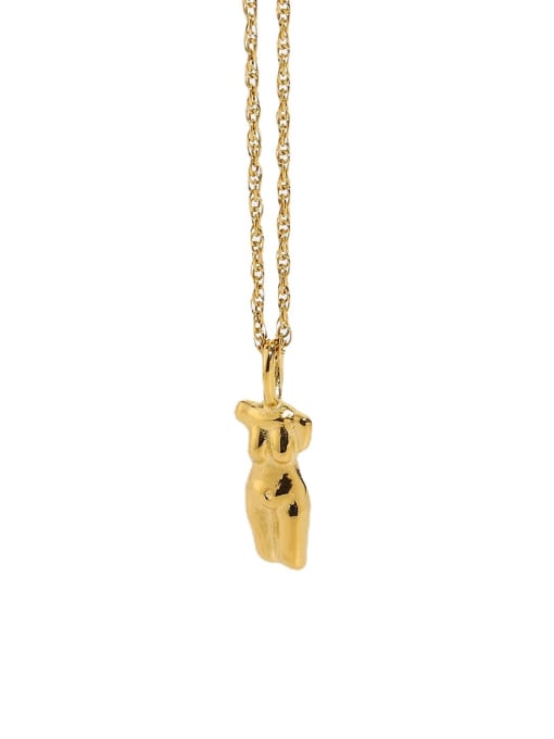 J&D Stainless steel Mouth Trend Necklace