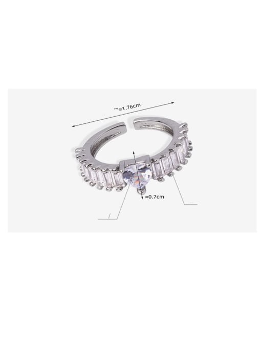 MAKA Titanium Steel Cubic Zirconia Geometric Trend Band Ring 2