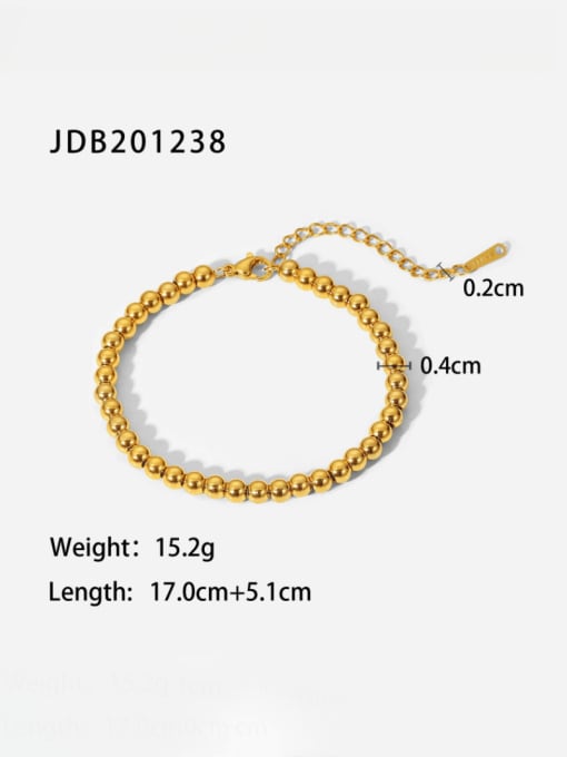 J&D Stainless steel Bead Round Minimalist Beaded Bracelet 2