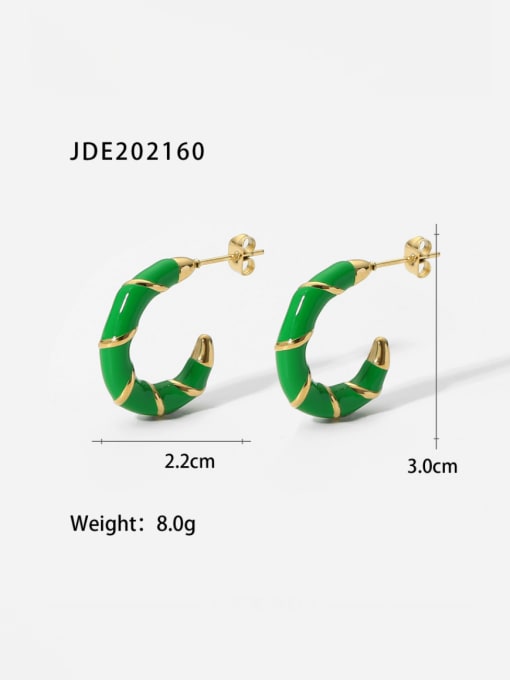 JDE202160 Stainless steel Enamel Geometric Vintage Stud Earring