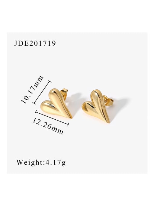 JDE201719 Stainless steel Heart Trend Stud Earring