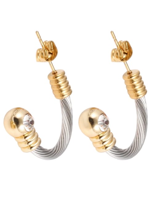 Steel  Earrings Stainless steel Vintage Geometric Cubic Zirconia Ring Earring And Bracelet Set