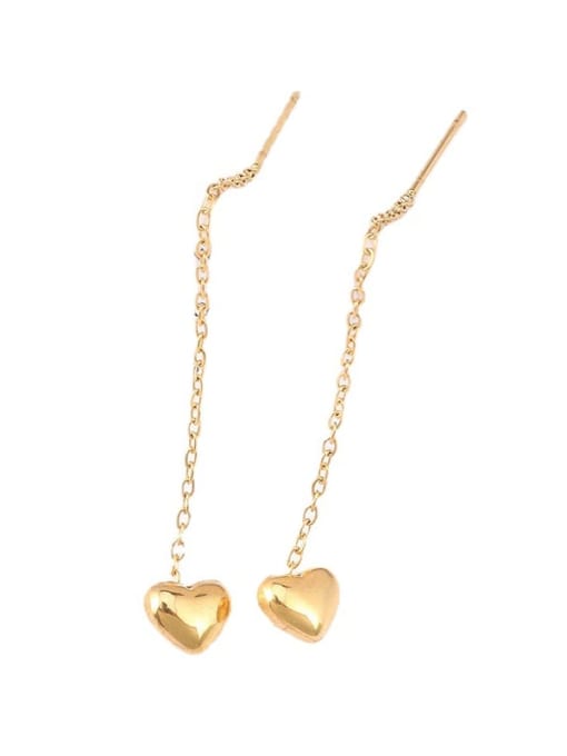 U315 Love Earline Gold Titanium Steel Heart Minimalist Threader Earring