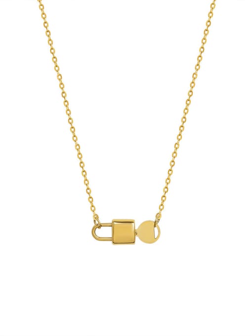 Gold necklace 43+5cm Titanium 316L Stainless Steel Locket  Key Minimalist Necklace with e-coated waterproof