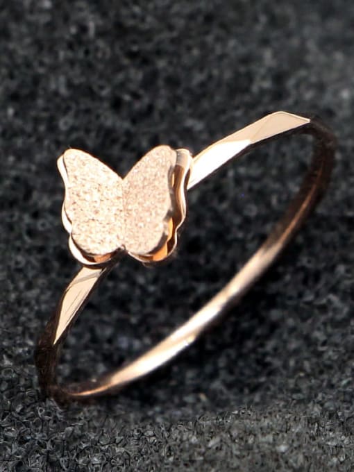 K.Love Titanium Butterfly Dainty Band Ring 0