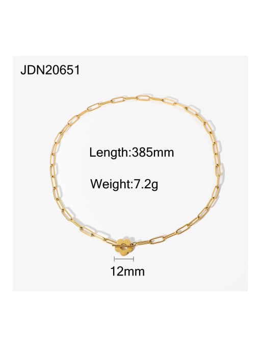JDN20651 Stainless steel Flower Trend Cuban Necklace