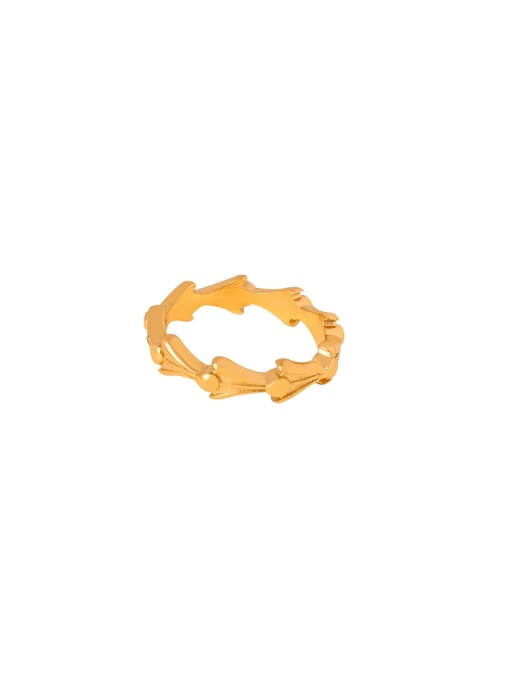 MAKA Titanium Steel Geometric Trend Band Ring 0
