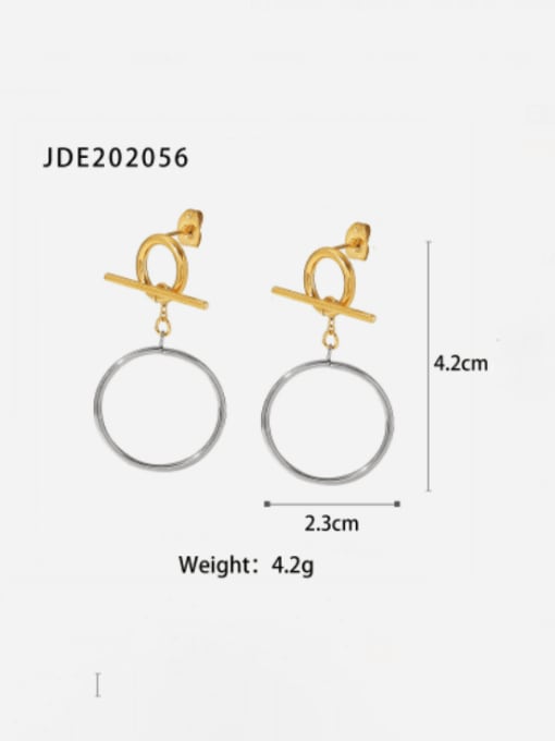 JDE202056 Stainless steel Hollow  Geometric Minimalist Drop Earring
