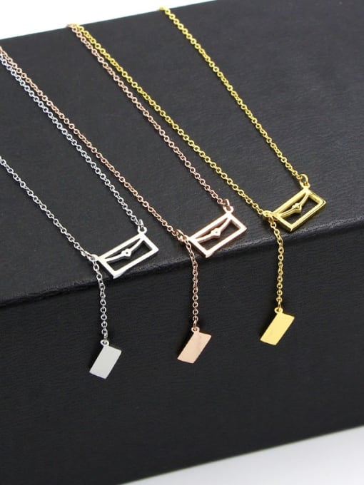 K.Love Titanium geometry Tassel Minimalist Necklace