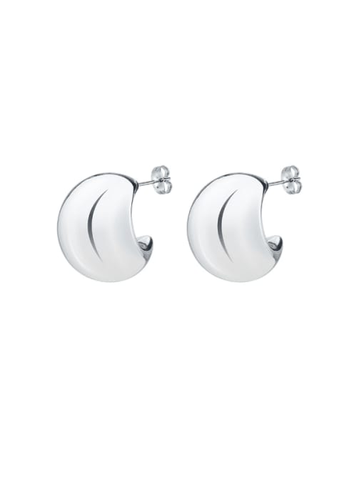 Steel color pair Titanium Steel Geometric Minimalist Stud Earring