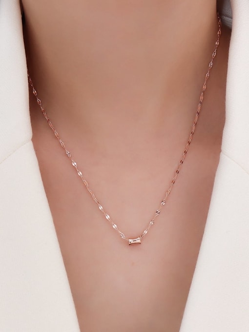 P464 rose gold necklace 40+ 5cm Titanium Steel Geometric Vintage Necklace