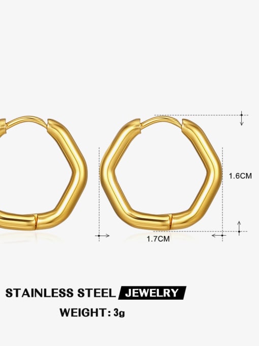 Gold ZN469G Stainless steel Geometric Minimalist Huggie Earring
