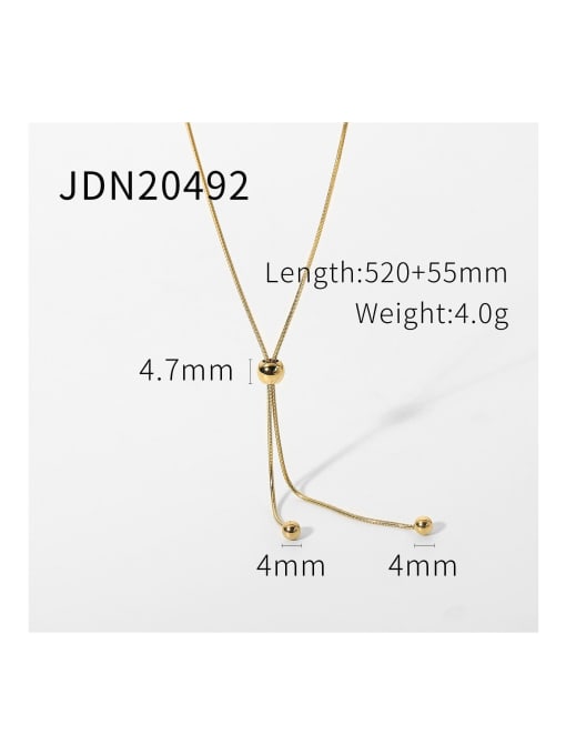 JDN20492 Stainless steel Bead Trend Lariat Necklace