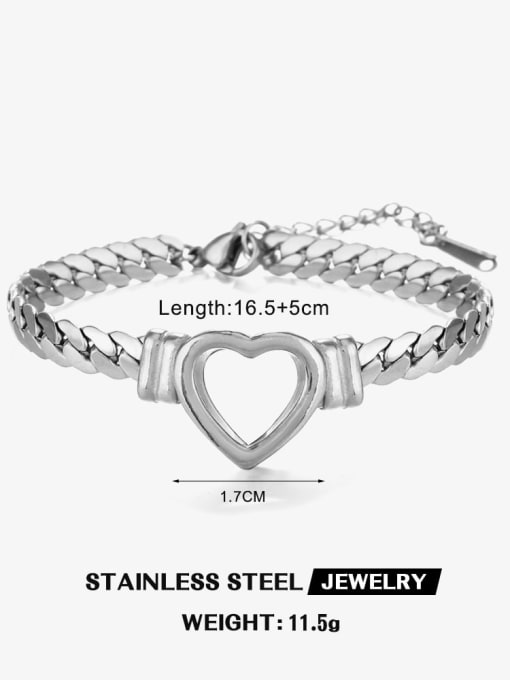 Steel Love Bracelet Stainless steel Heart Minimalist Link Bracelet