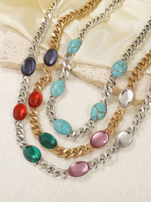 MeiDi-Jewelry Alloy Resin Geometric Trend Necklace 2