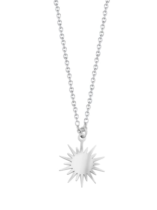 YAYACH Stainless steel  Minimalist Sun Flower Pendant Necklace 2