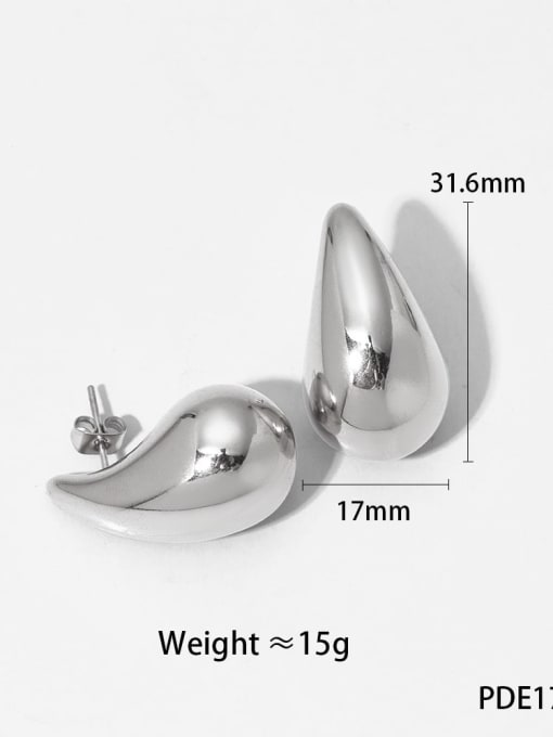 31mm hollow silver 1747 Stainless steel Geometric Trend Stud Earring