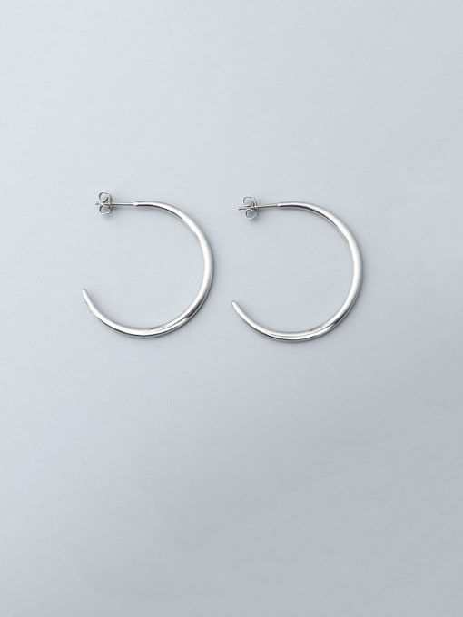 steel (0.2MM) Titanium 316L Stainless Steel C shape Minimalist Hoop Earring with e-coated waterproof