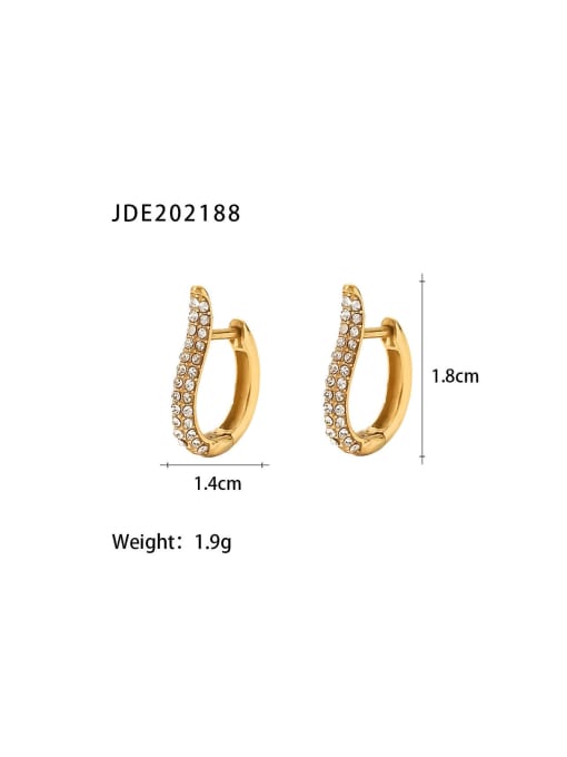 J&D Stainless steel Rhinestone Geometric Dainty Stud Earring 2